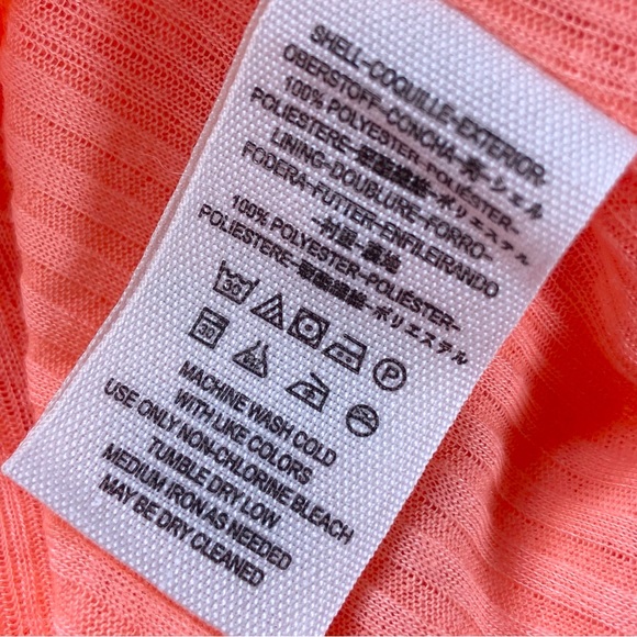 Free People Shirt Women’s Size Medium Just A Fling Coral Bubble Crop Tank Top M - Picture 7 of 10